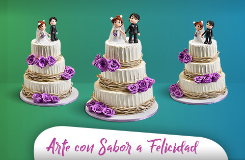 Nos hace muy felices que nos permitan ser parte de una celebración tan feliz y especial con esta torta de Matrimonio.